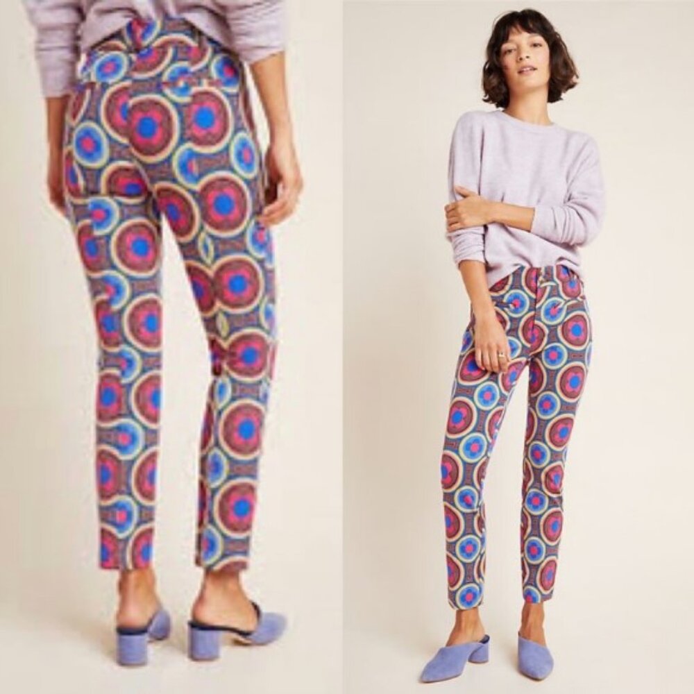 ANTHROPOLOGIE The Essential Slim Trousers in Retro Floral Other